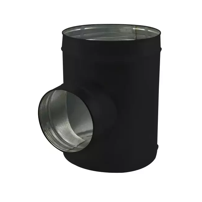 Té de Ø 400 mm - Ø 250 mm pour conduit rigide galvanisé (90°) - sur mesure RAL9005