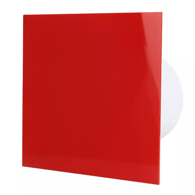 Air Roxy badkamerventilator met aansluitdiameter 100 mm met trekkoord en stekker - kunststof front rood