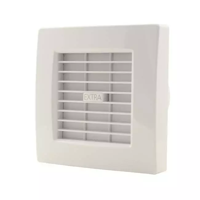 Badkamerventilator Ø 100 mm Wit met automatische sluitklep, timer en vochtsensor - luxe X100ZHT