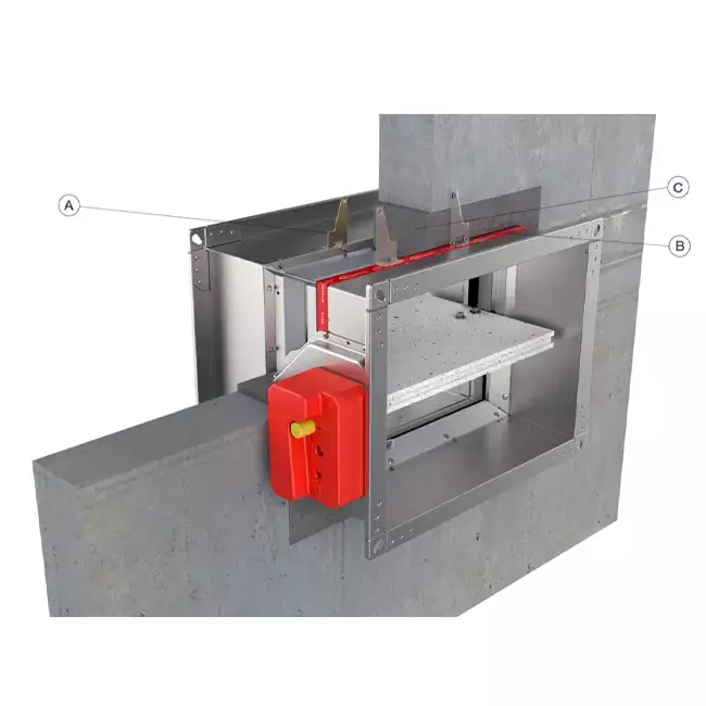 Brandklep rechthoekig eindeloopcontact - E-FD40 1400x800 R S
