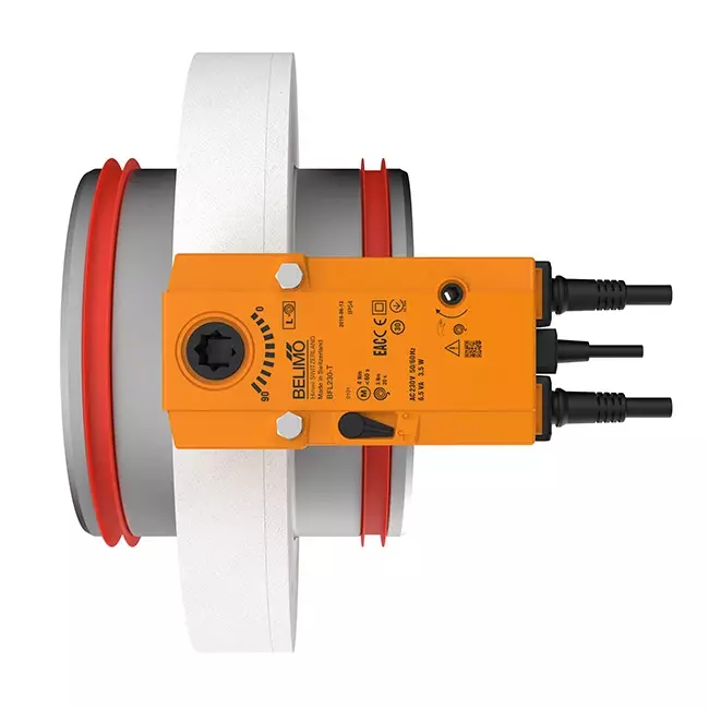 Brandklep rond compact 100 mm servomotor 230V - E-FDC DD M230 D100
