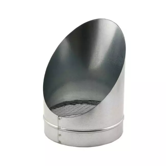 Buisrooster 45 graden met gaas diameter: 100 mm