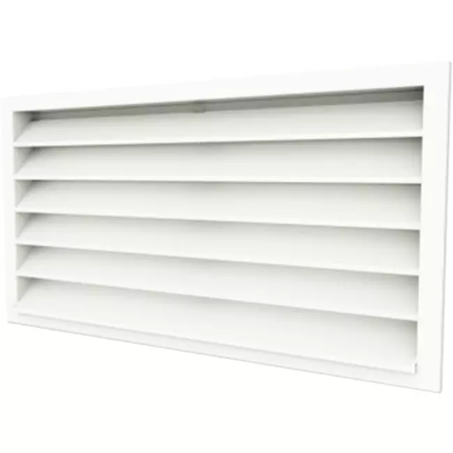 Grille murale extérieure 800x500 aluminium avec ailettes fixes - couleur mixte RAL 9010