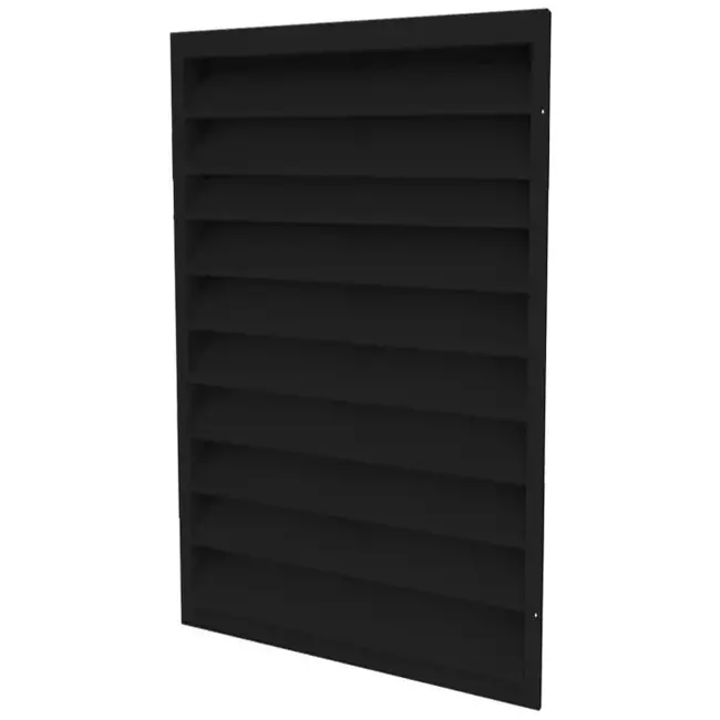Grille murale extérieure 1200x1800 en acier avec ailettes fixes - couleur mixte RAL 9005