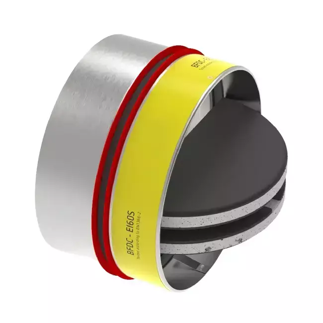 Brandvlinderklep rond 100mm met ventilatieventiel - E-BFDC V EI60S D100
