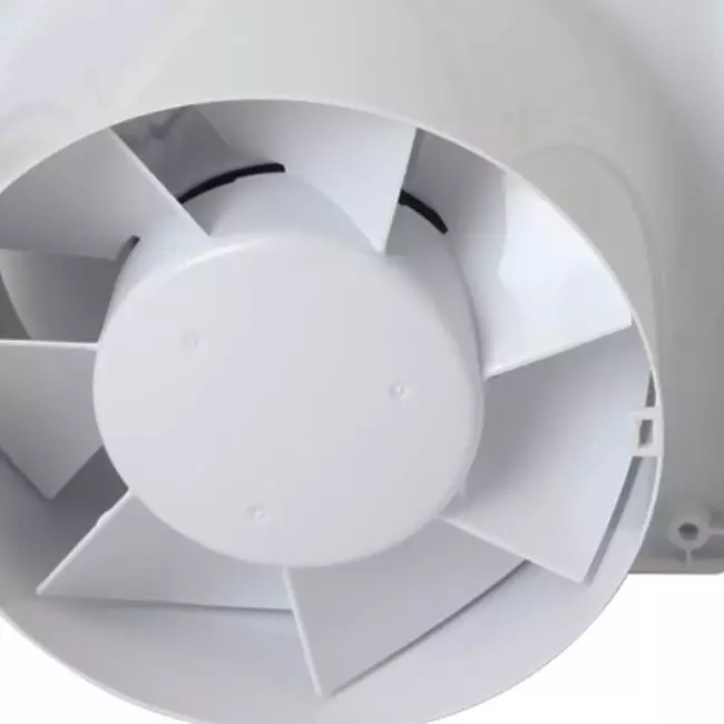 Badkamer ventilator Ø 100 mm met timer en inschakelvertraging - glazen front satijn zilver