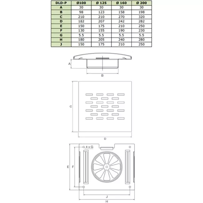 Ventilatie toevoer en afvoerventiel luxe met filter Ø 125 mm - Alpha DLD-P125