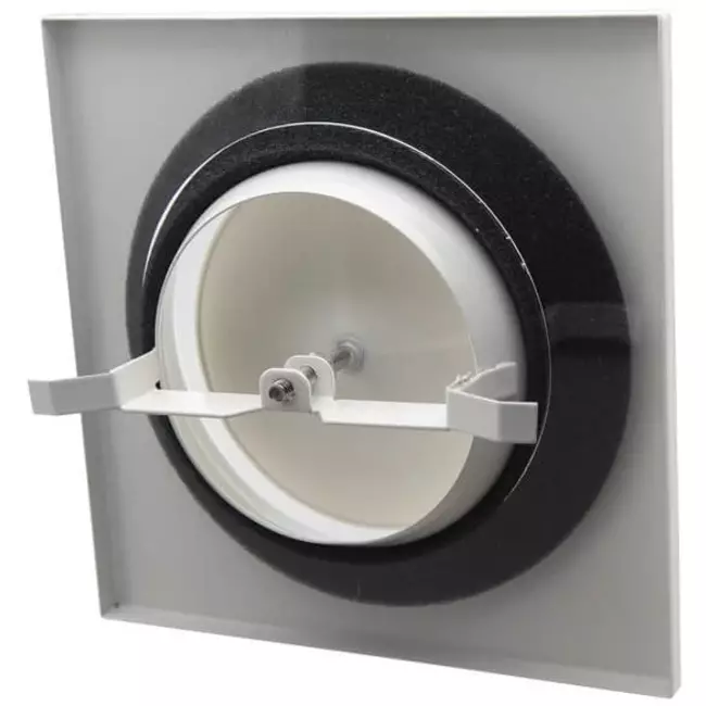 Ventilatieventiel toevoer metaal vierkant Ø100 mm wit met klemveren - DVSQ-P100