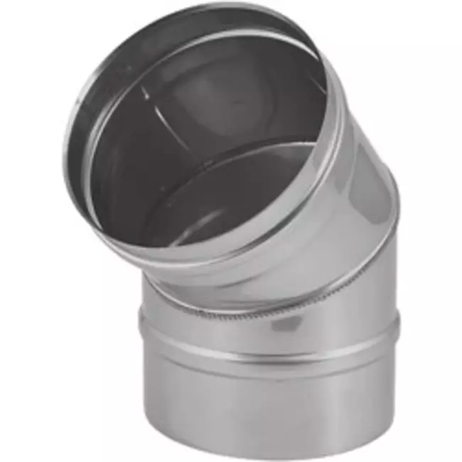 Kachelpijp Ø 100 mm RVS enkelwandige bocht 45°