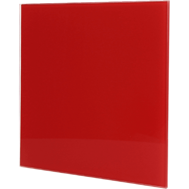 Rooster 15x15cm met gekleurd glazen front rood