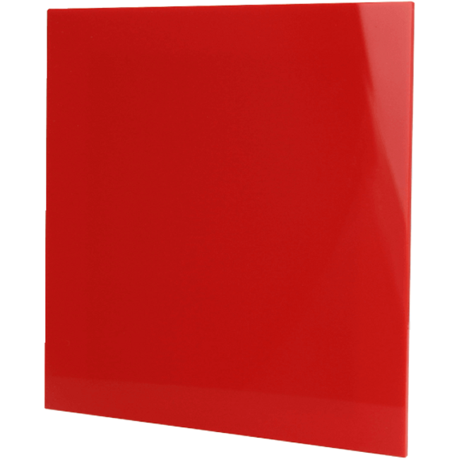 Rooster 15x15cm met gekleurd kunststof front rood