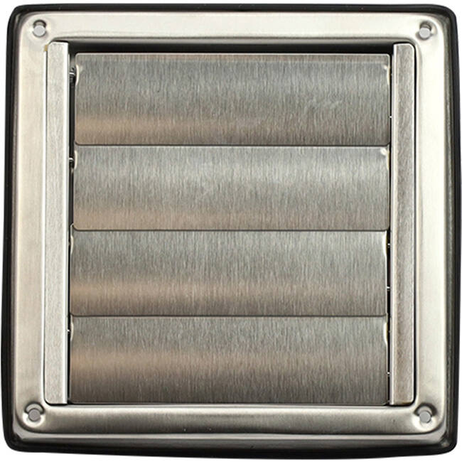 RVS gevelrooster 100mm met beweegbare lamellen hoge doorlaat - EL-SS-OP100 SS