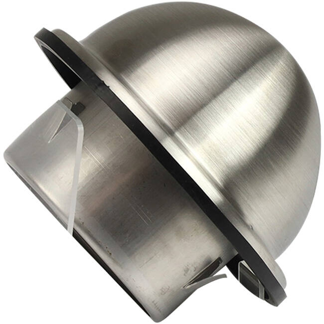 RVS bolrooster 125mm geveldoorvoer - EL-SS-B125 SS