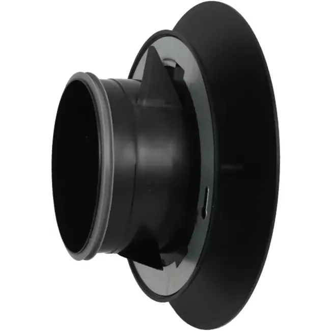 Imaginair RLV ventiel groot Ø 125 mm  - montageveren + ring - zwart