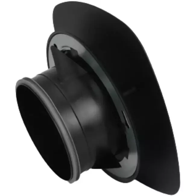 Imaginair RLV ventiel vierkant Ø 125 mm  - montageveren + ring - zwart