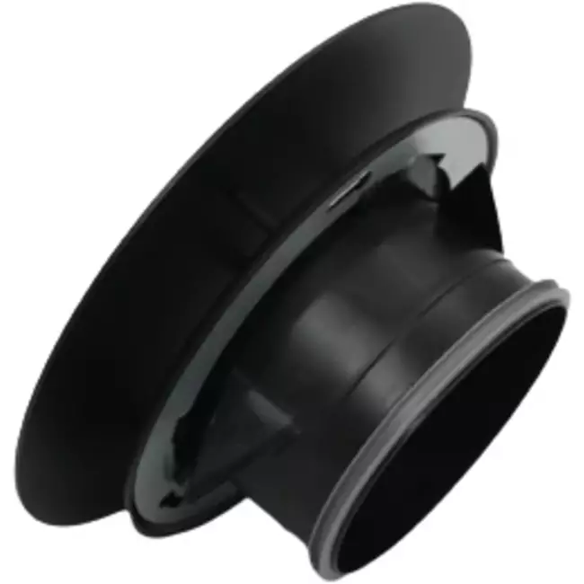 Imaginair RLV ventiel groot Ø 125 mm  - montageveren + ring - zwart