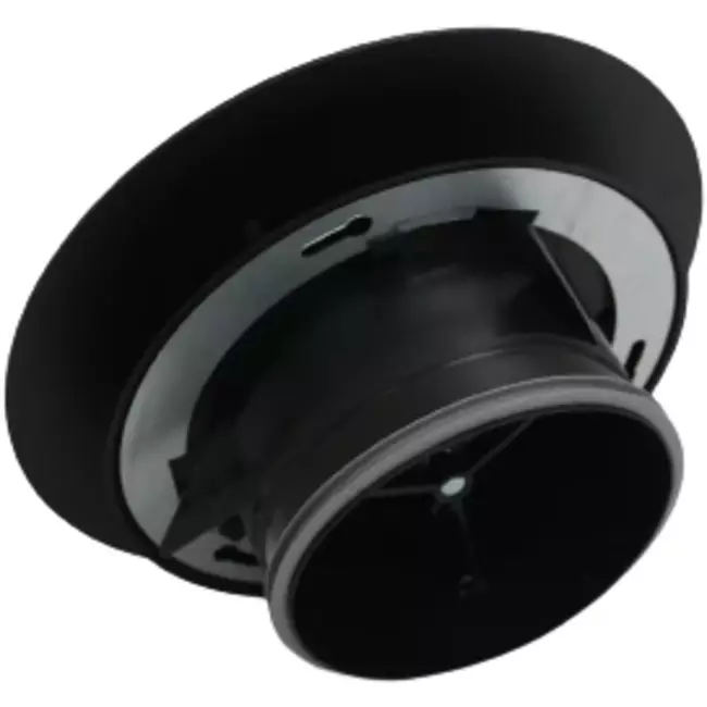 Imaginair RLV ventiel groot Ø 125 mm  - montageveren + ring - zwart