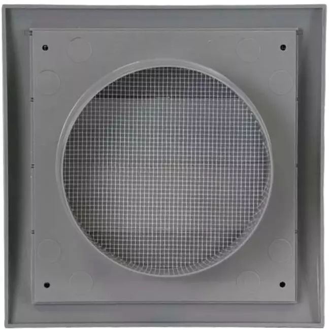Lamellenrooster overdruk ventilatierooster 190x190 diameter: 125 grijs - ND12ZP