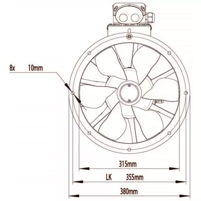 Axial 315mm ventilateur de gaine - AL 315 D4 01