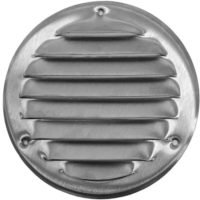 Metalen ventilatierooster rond 100 mm rvs - MR100i