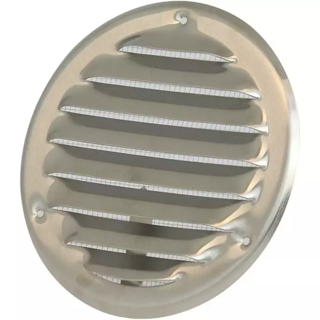 Metalen ventilatierooster rond 100 mm rvs - MR100i