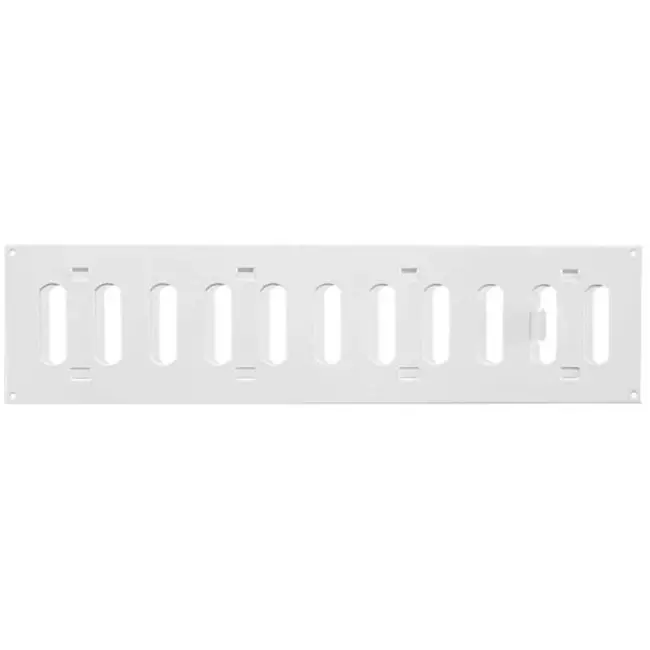 Metalen instelbaar rechthoekige sleuf rooster 400x100 wit - MR4010R - RAL9016