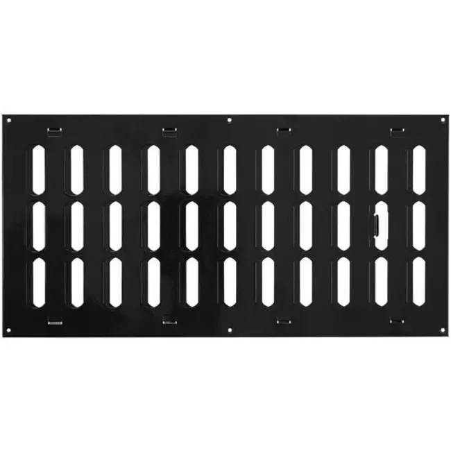 Metalen rooster verstelbaar 400x200 zwart - MR4020RM - RAL9005