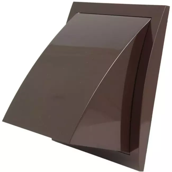 Gevelrooster met terugslagklep 150x150 mm diameter 100 mm bruin - ND10FVB