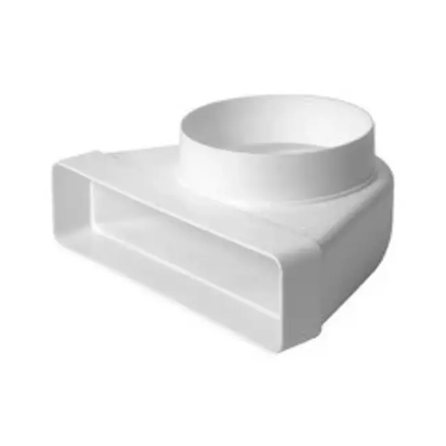 Rechthoekige kunststof verticale 90° bocht Ø100mm - 220X55mm KLD25-100
