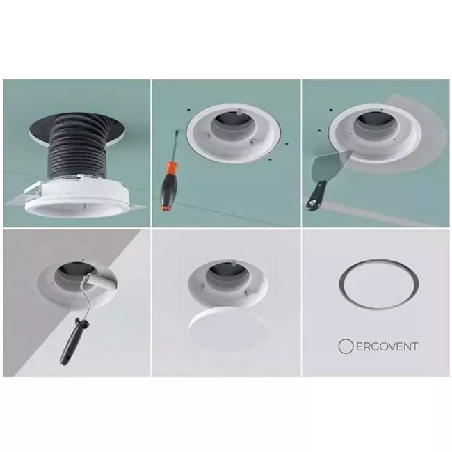 Ergovent instucbaar frameloos ventilatieventiel rond 160 mm