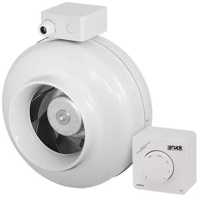 Ventilateur de gaines Ruck 460m³/h - Ø 160 mm + régulateur électronique continu 1,0 A