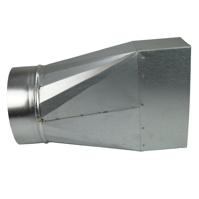Verloopstuk 220x80 mm naar diameter 125 mm tbv instortkanaal
