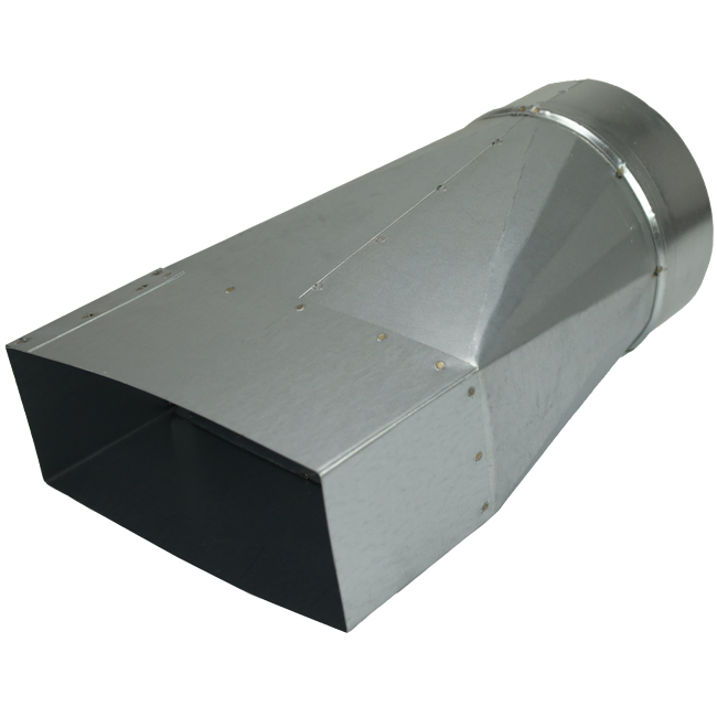 Verloopstuk 220x80 mm naar diameter 160 mm tbv instortkanaal