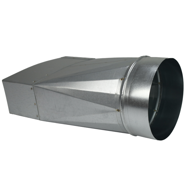 Verloopstuk 220x80 mm naar diameter 160 mm tbv instortkanaal