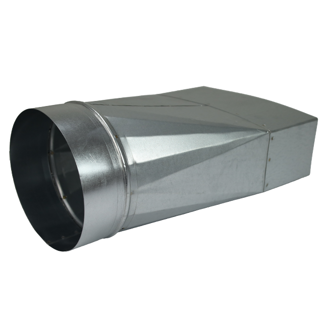 Verloopstuk 220x80 mm naar diameter 160 mm tbv instortkanaal