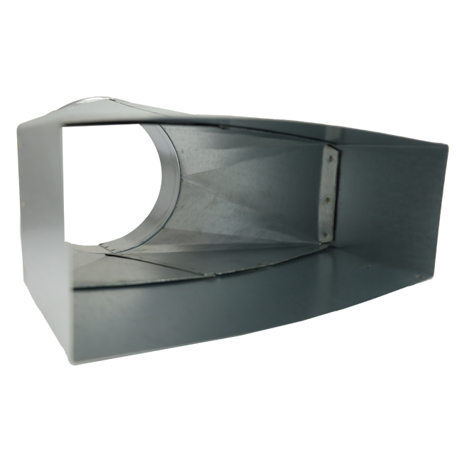 Verloopstuk 220x80 mm naar diameter 160 mm tbv instortkanaal