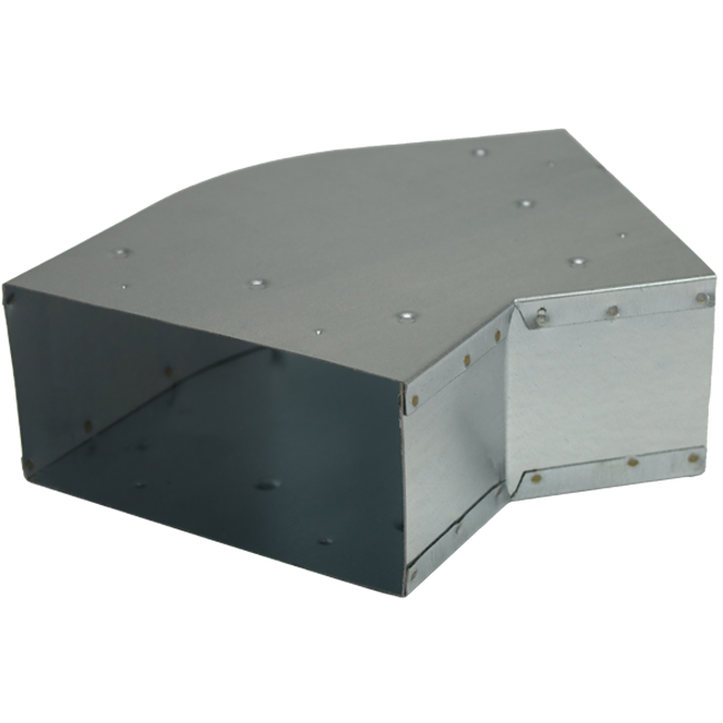 Gegalvaniseerde bocht 45 graden afmetingen 220x80 mm