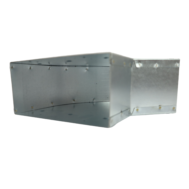Gegalvaniseerde bocht 45 graden afmetingen 220x80 mm