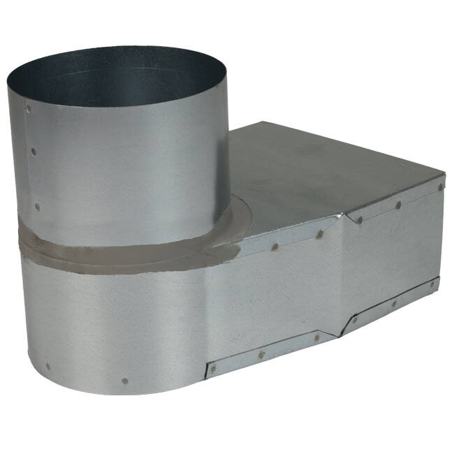 Lepe hoekstuk 220x80 mm naar diameter 125 mm