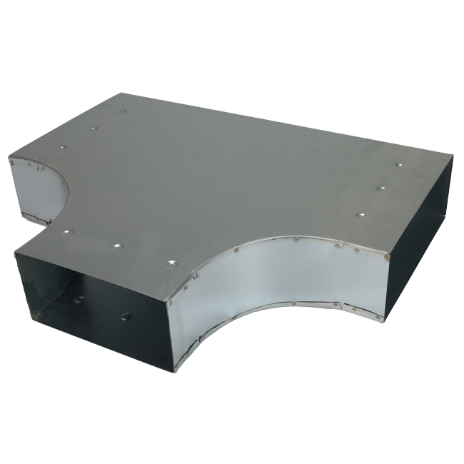T-stuk 90 graden 220x80 mm - 220x80 mm tbv instortkanaal