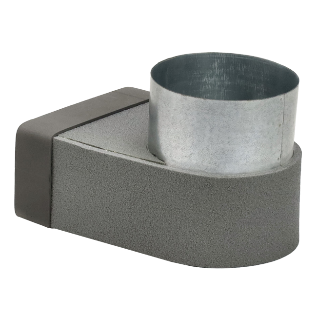 Thermoduct lepe hoekstuk 170mm x 80mm naar Ø 160mm