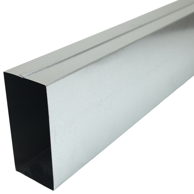 Gegalvaniseerd instortkanaal 220x80 mm met lengte 1500 mm