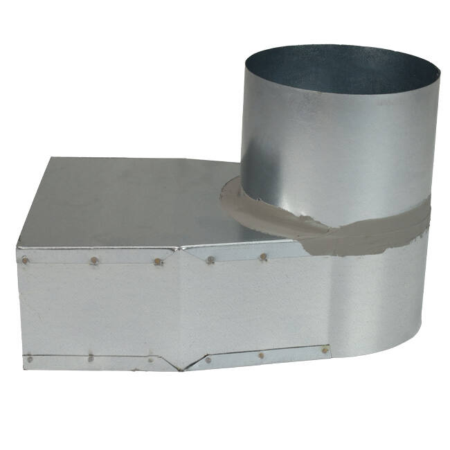 Lepe hoekstuk 220x80 mm naar diameter 160 mm