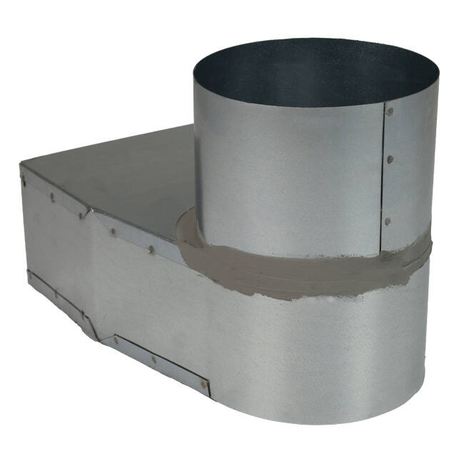 Lepe hoekstuk 220x80 mm naar diameter 160 mm