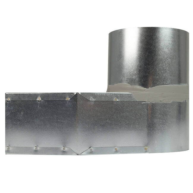 Lepe hoekstuk 220x80 mm naar diameter 160 mm