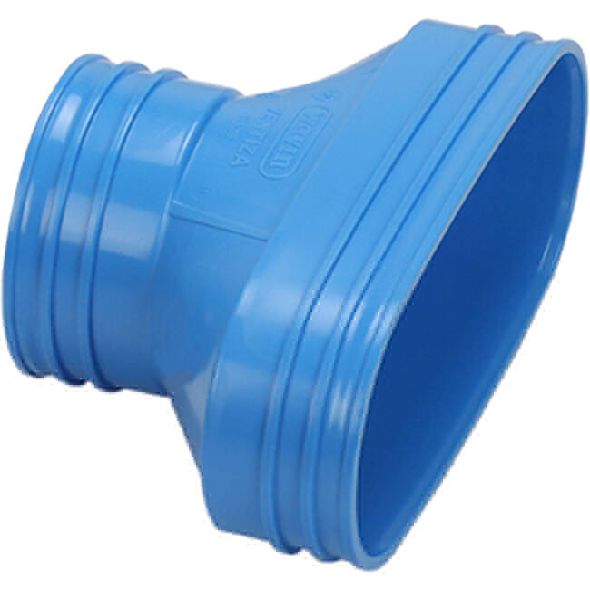 Wavin Ventiza verloop PVC ovaal 195x80 mm naar 80 mm M/M