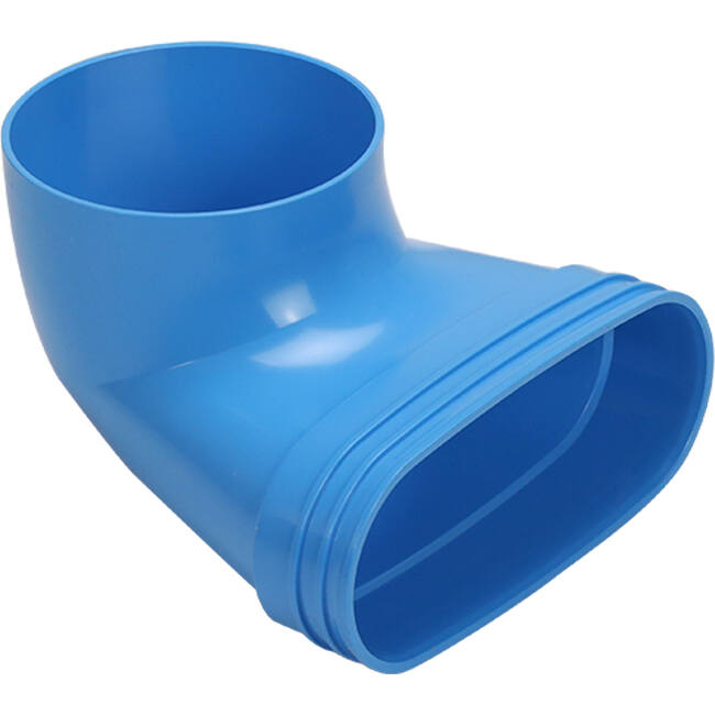Wavin Ventiza eindstuk 90 graden PVC ovaal 195x80x50 mm met diameter 125 mm M/M