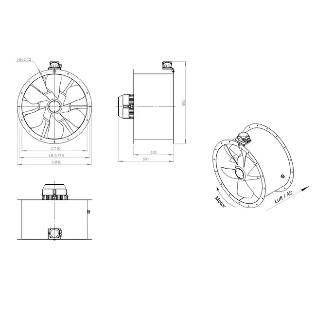 Ventilateur axial de 710 mm - AL 710 D4 01 CFG