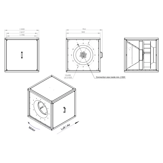 Moteur du ventilateur de caisson débit d'air extérieur - MPC T 630 D4 K01