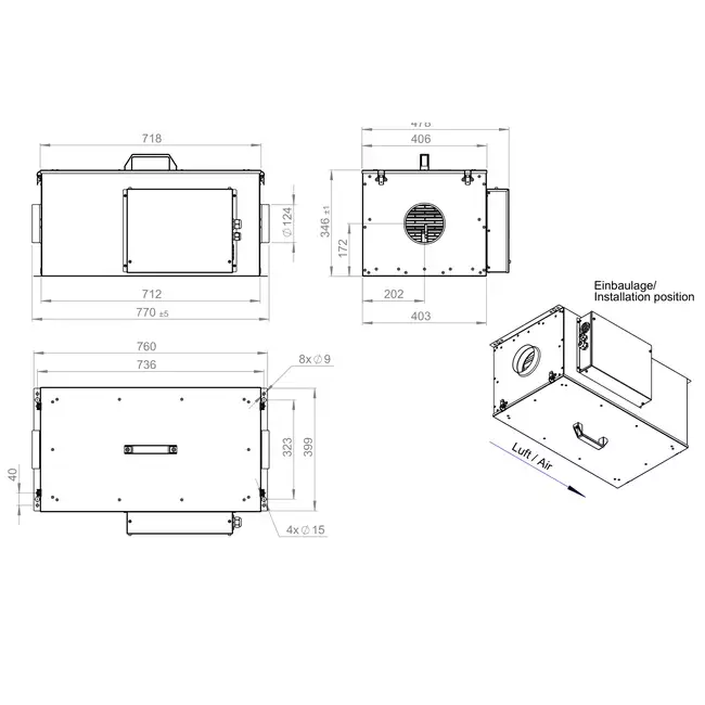 Toevoerunit met elektrische verwarming - FFH 125 EC EOJR 01